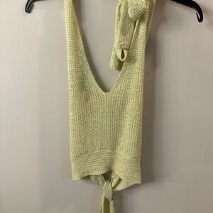 NWT Light Green Knit Sleeveless haltered top